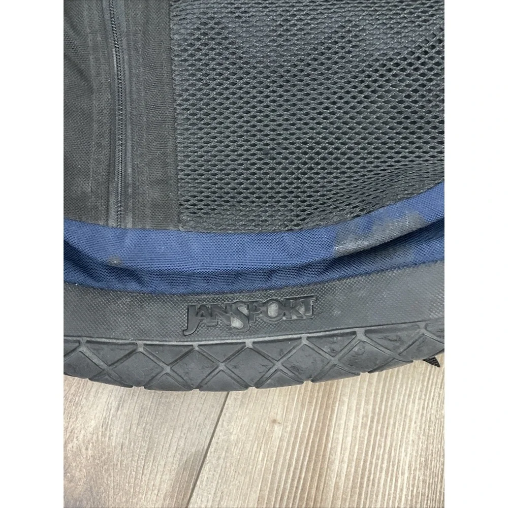 Vintage 90's Retro Jansport Thick Rubber‎ Tire Bottom Backpack Blue 16